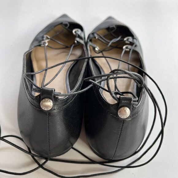 Michael Michael Kors Tabby Leather Lace-Up Strappy Flats Black‎ Womens Si… - Picture 6 of 9